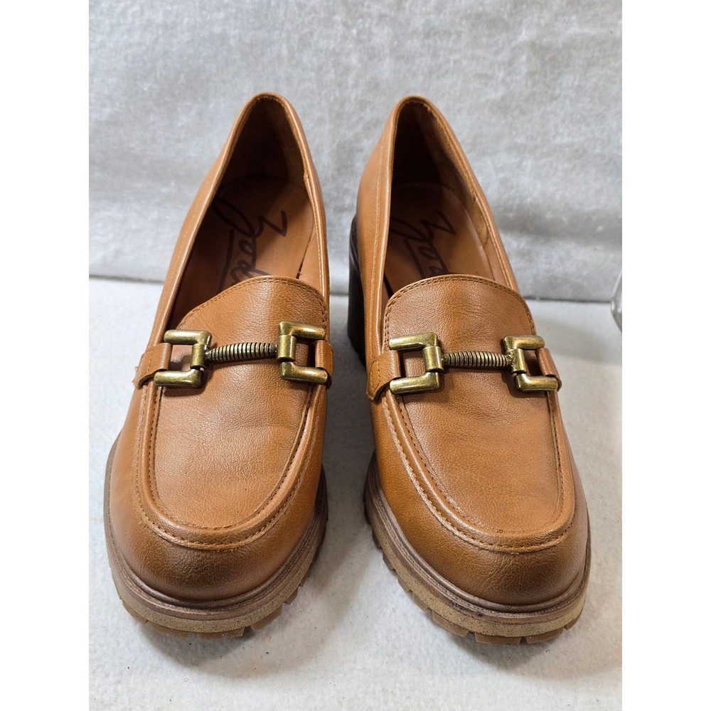Zodiac Gemma Loafer‎ Block Heel Buckle Brown Leather Women's Size 10M